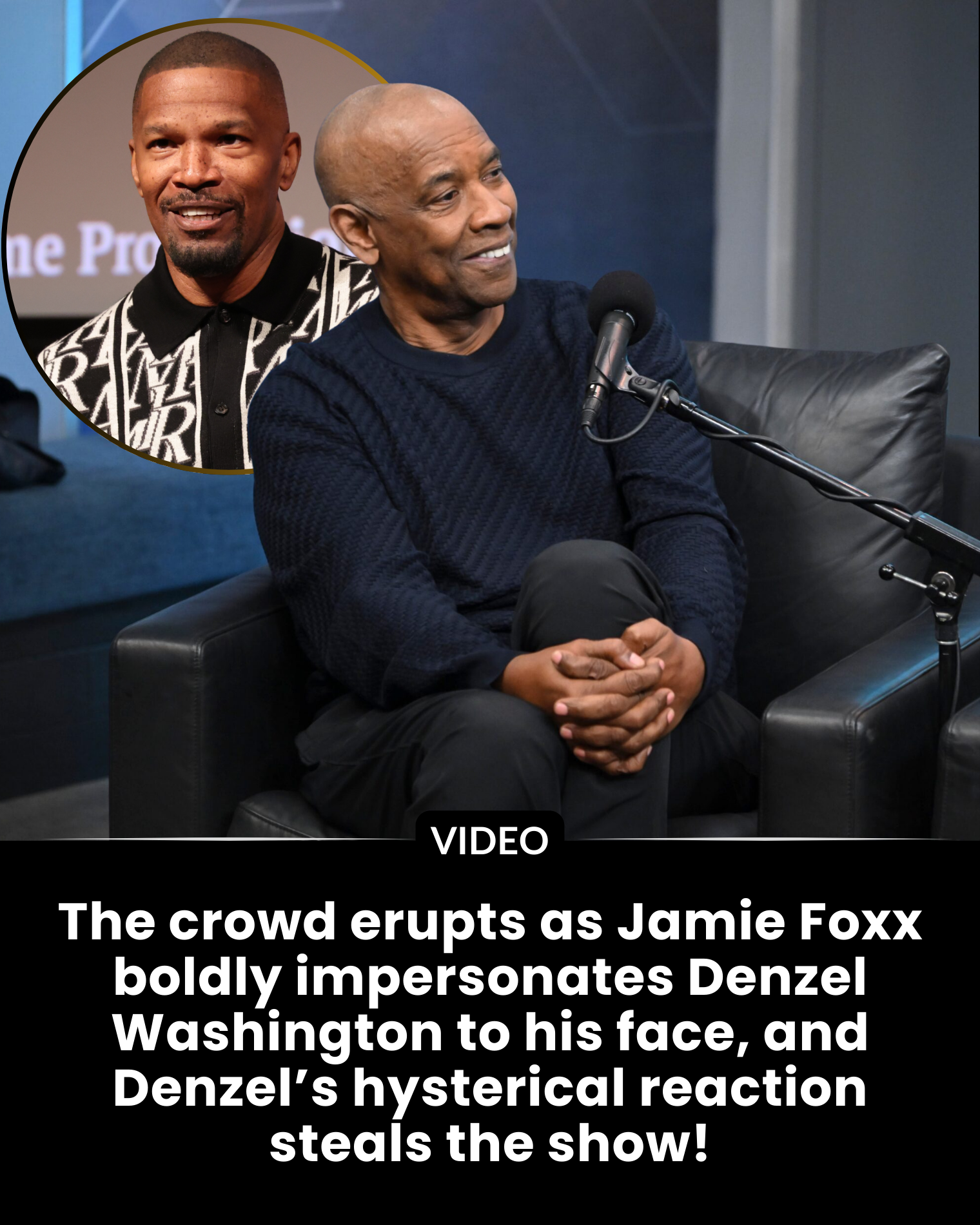 The crowd erupts as Jamie Foxx boldly impersonates Denzel Washington to his face, and Denzel’s hysterical reaction steals the show!