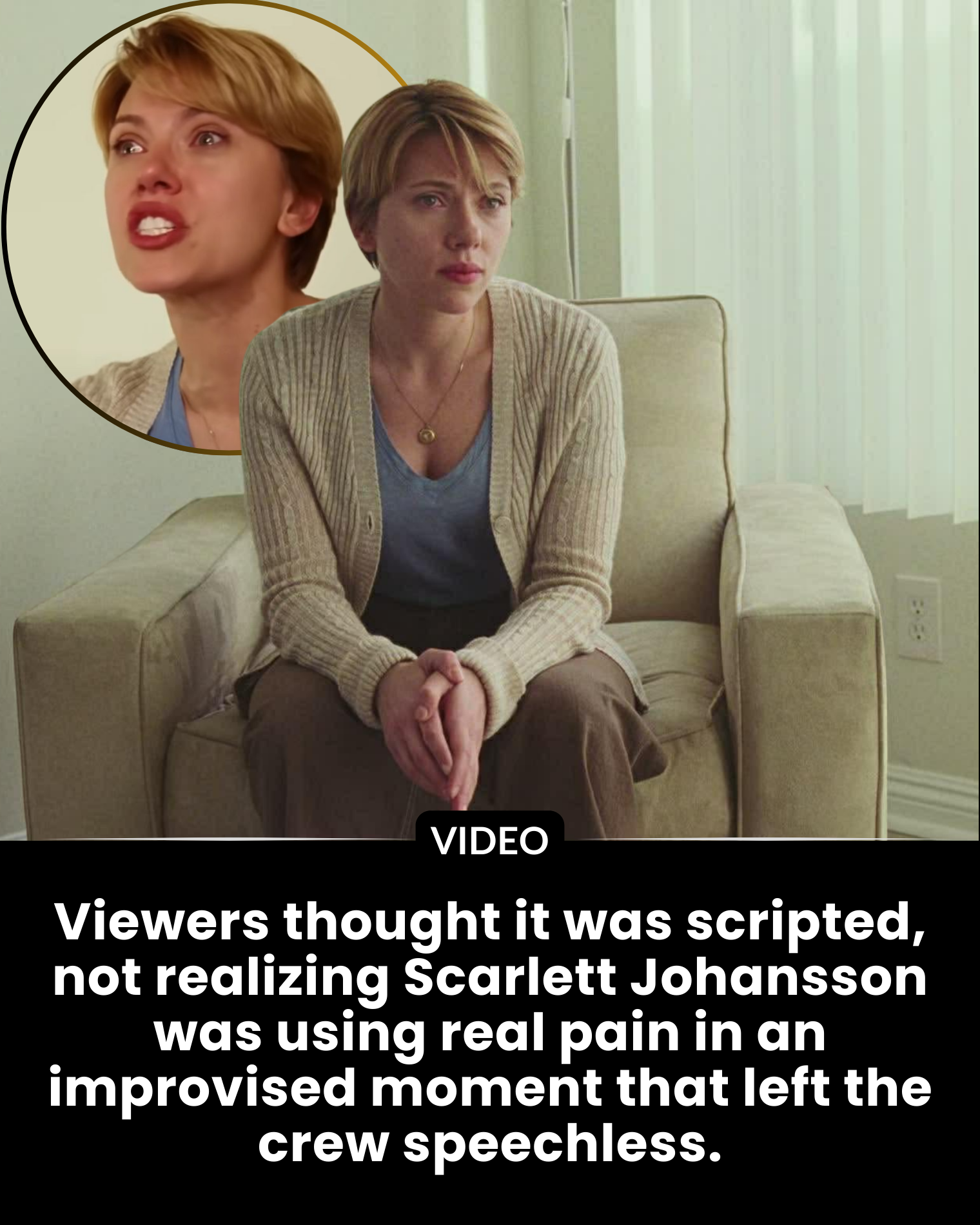 Viewers thought it was scripted, not realizing Scarlett Johansson was using real pain in an improvised moment that left the crew speechless.