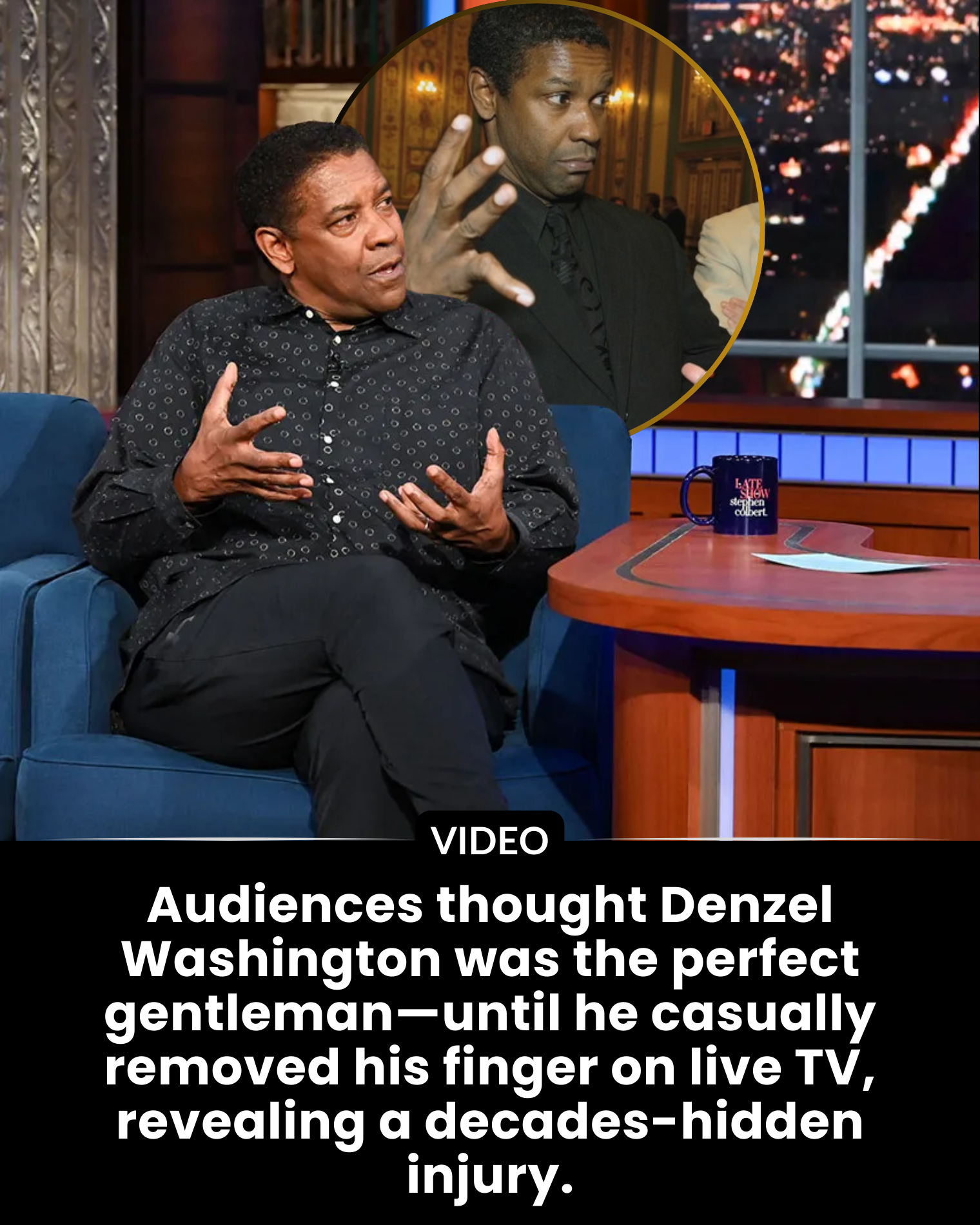 Audiences thought Denzel Washington was the perfect gentleman—until he casually removed his finger on live TV, revealing a decades-hidden injury.
