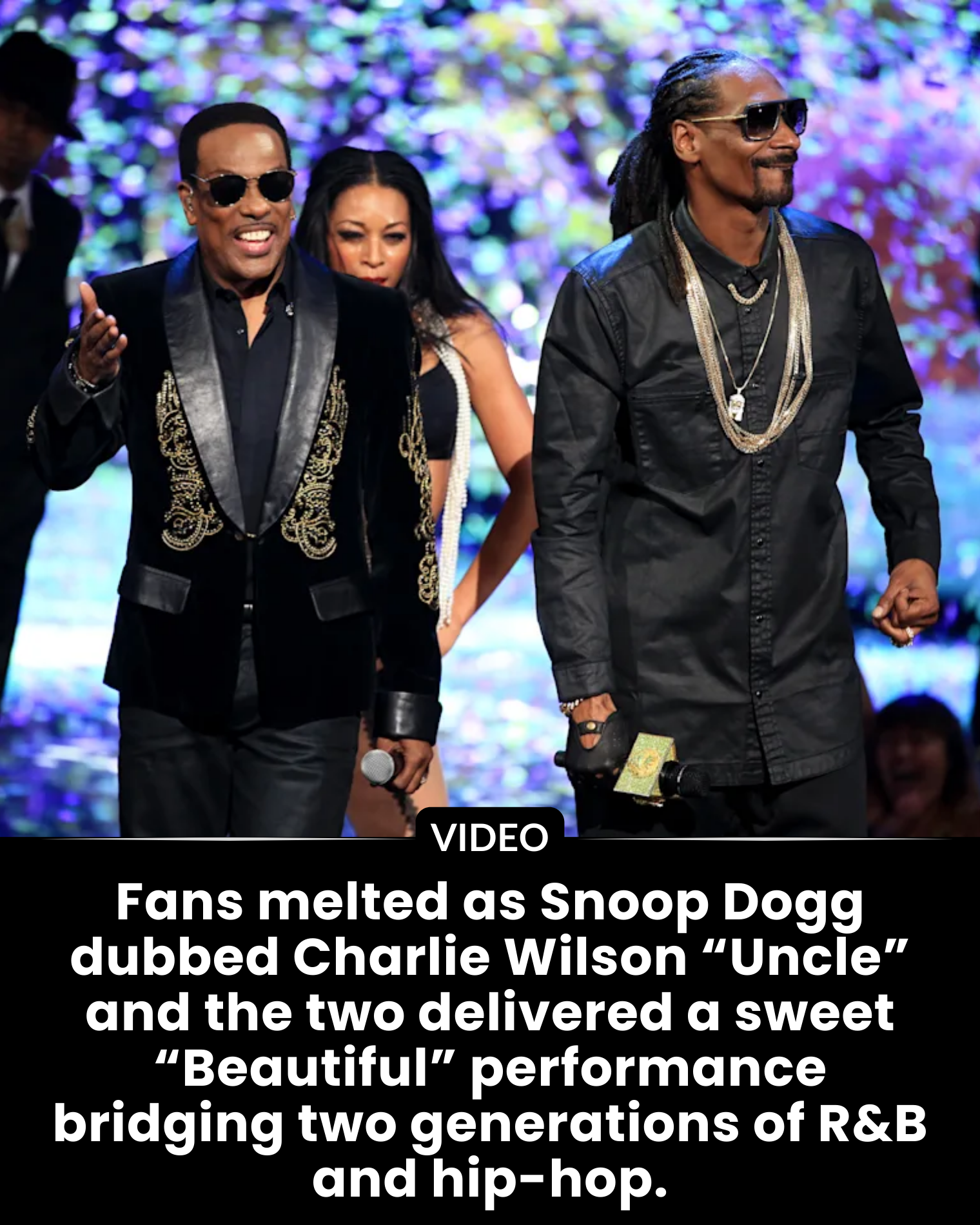Fans melted as Snoop Dogg dubbed Charlie Wilson “Uncle” and the two delivered a sweet “Beautiful” performance bridging two generations of R&B and hip-hop.