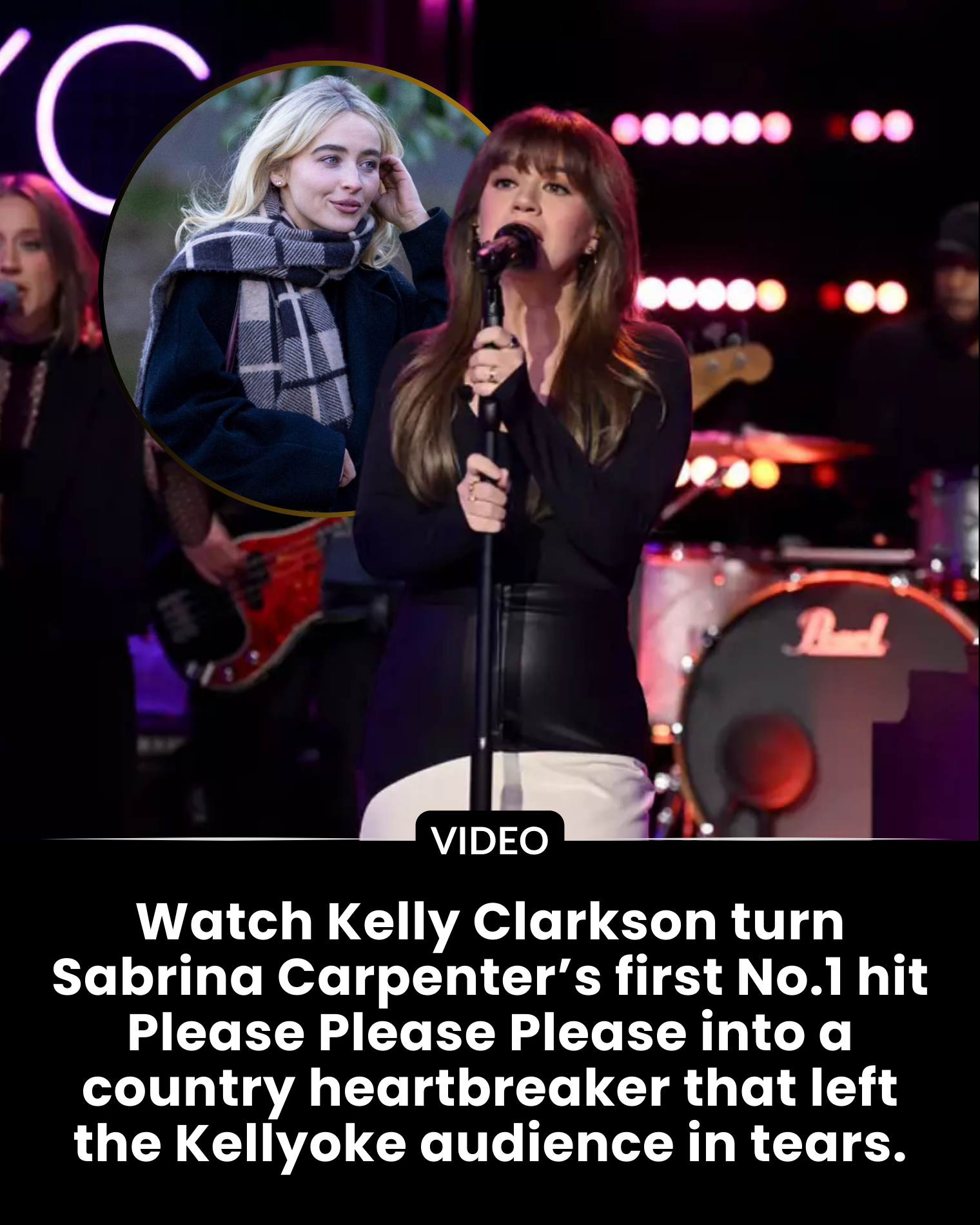 Watch Kelly Clarkson turn Sabrina Carpenter’s first No.1 hit Please Please Please into a country heartbreaker that left the Kellyoke audience in tears.