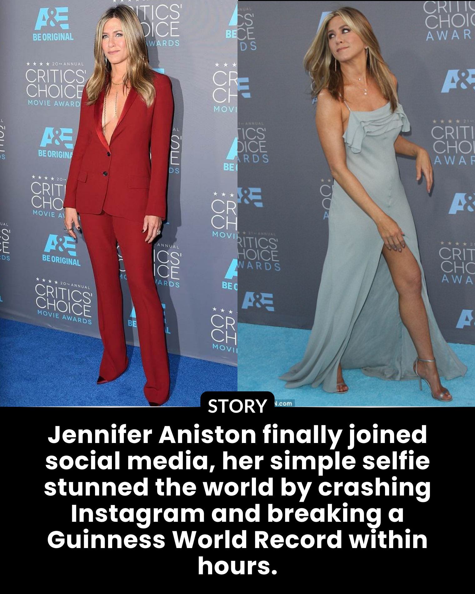 Jennifer Aniston finally joined social media, her simple selfie stunned the world by crashing Instagram and breaking a Guinness World Record within hours.