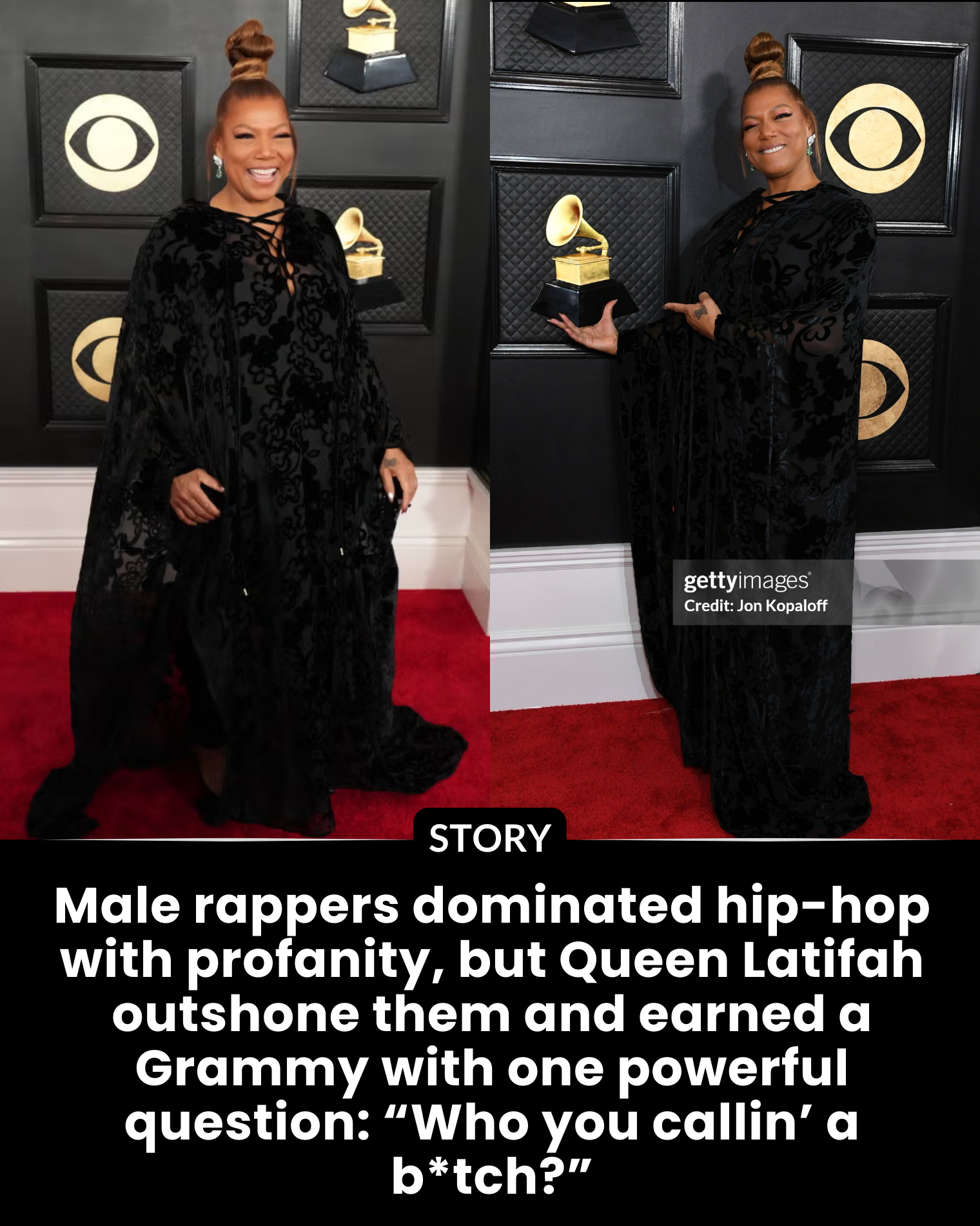 Male rappers dominated hip-hop with profanity, but Queen Latifah outshone them and earned a Grammy with one powerful question: “Who you callin’ a b*tch?”