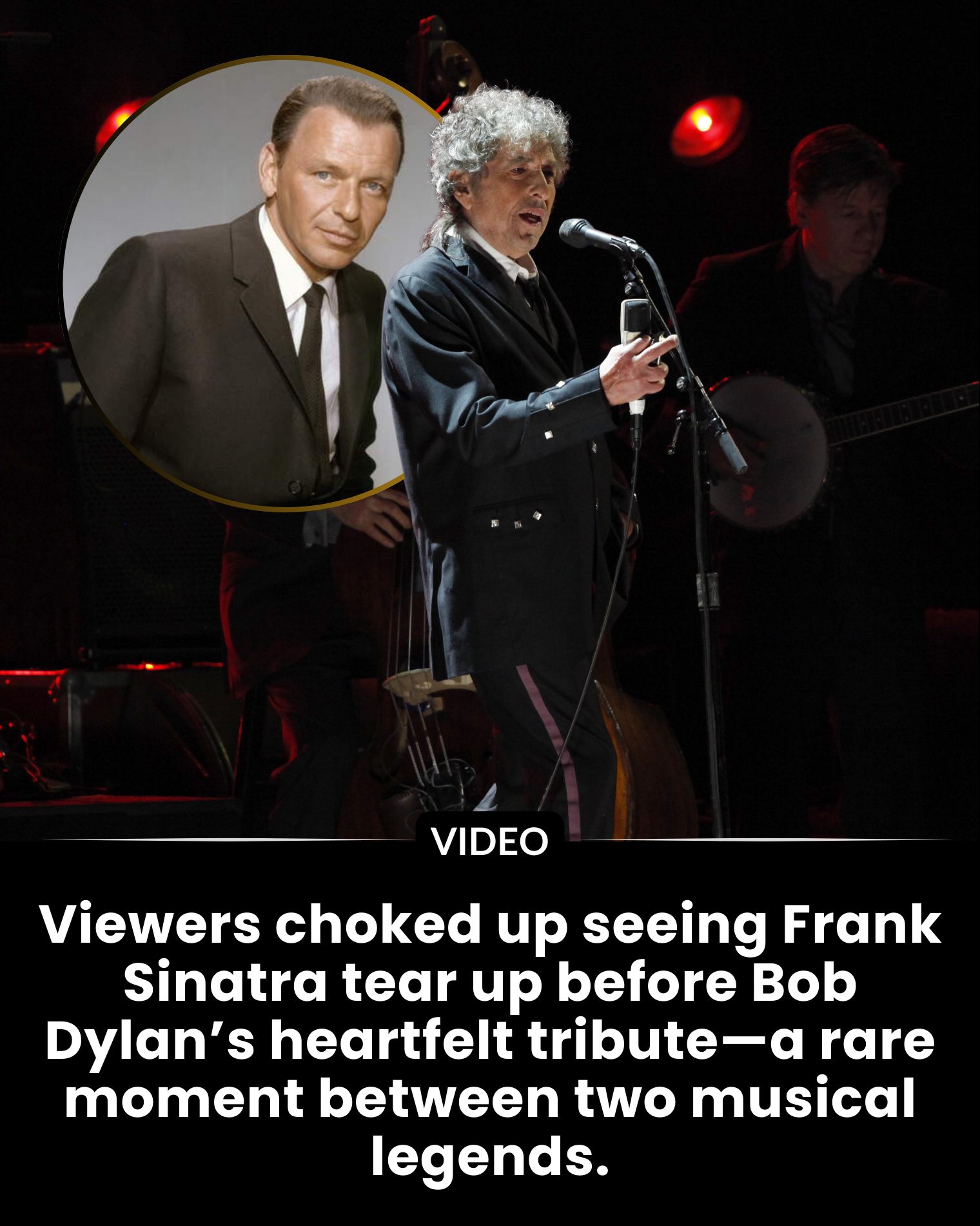 Viewers choked up seeing Frank Sinatra tear up before Bob Dylan’s heartfelt tribute—a rare moment between two musical legends.