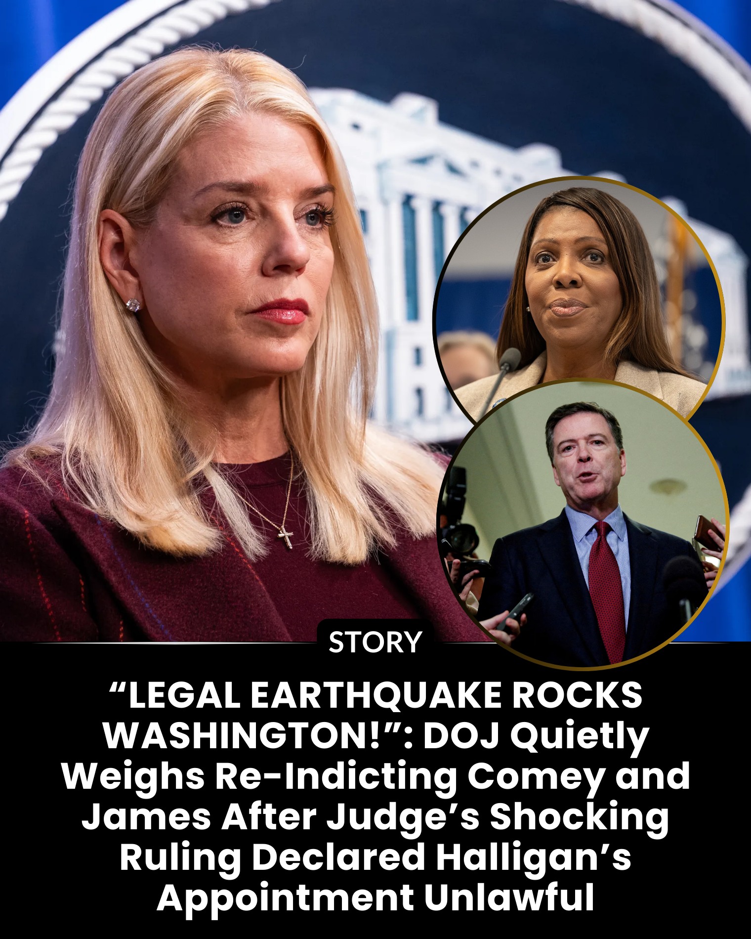 DOJ Weighs Fresh Indictments for Comey and James After Legal Setback