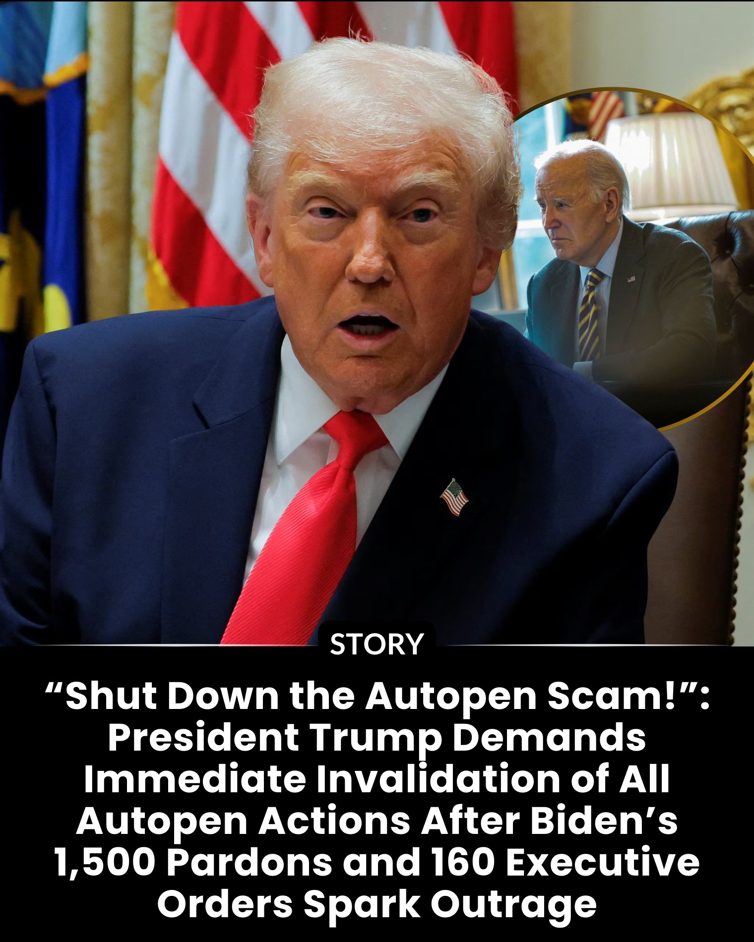 Trump Vows to Nullify All Biden Autopen Actions, Including Pardons and Commutations