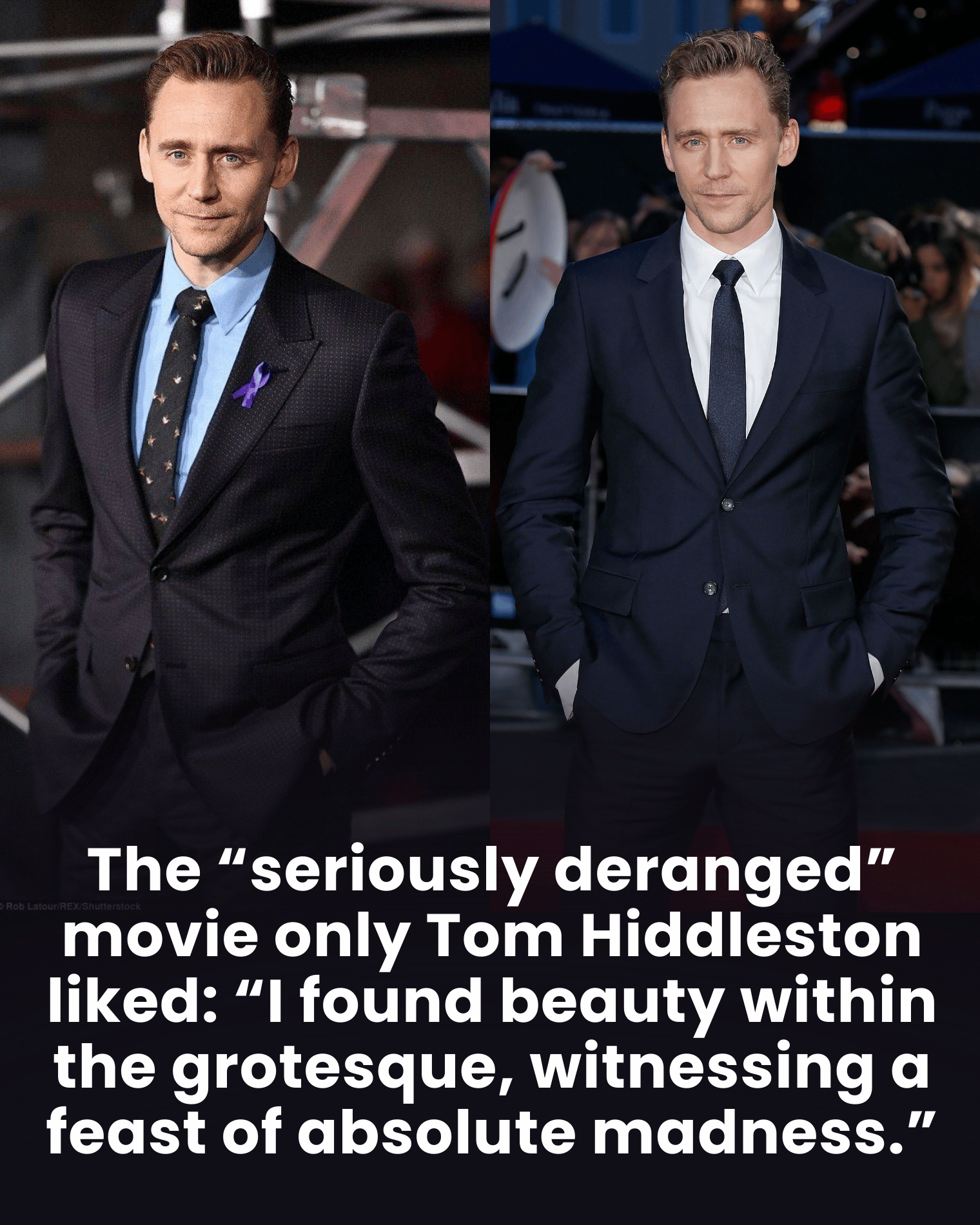 The “seriously deranged” movie only Tom Hiddleston liked: “I found beauty within the grotesque, witnessing a feast of absolute madness.”