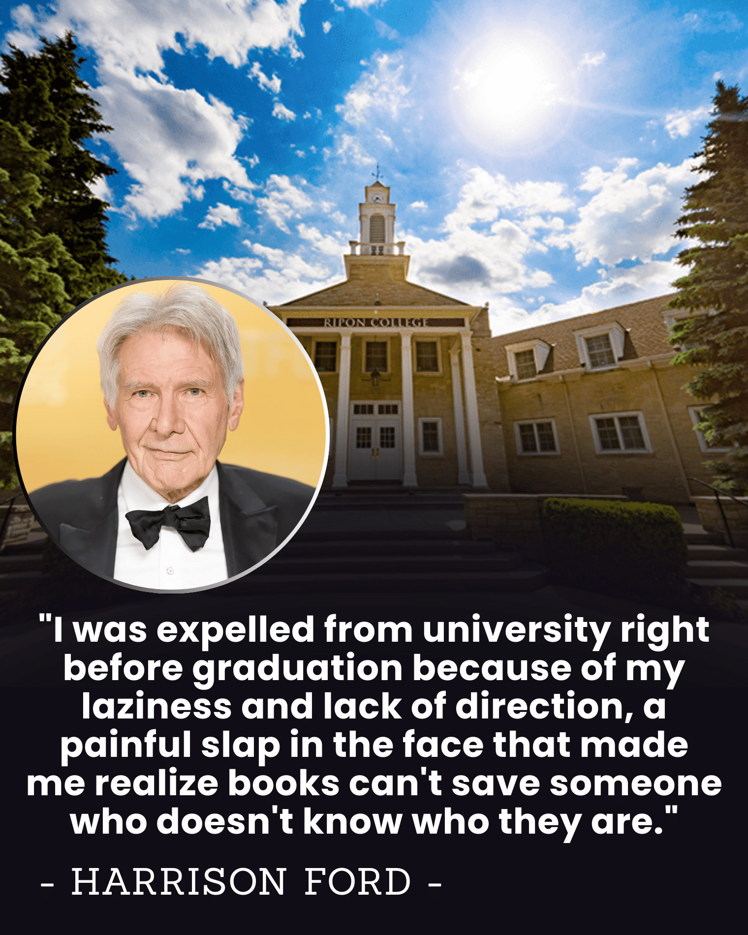“Expelled Weeks Before Graduation!” Harrison Ford Flunked Out of College for “Laziness” — Decades Later, That Same School Begged Him Back.