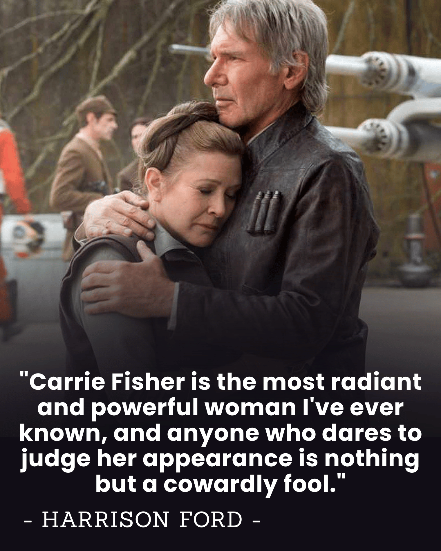 “She Was Radiant to the End” — Harrison Ford’s Explosive Defense of Carrie Fisher Sparks Reckoning Over Hollywood’s Cruel Beauty Rules.