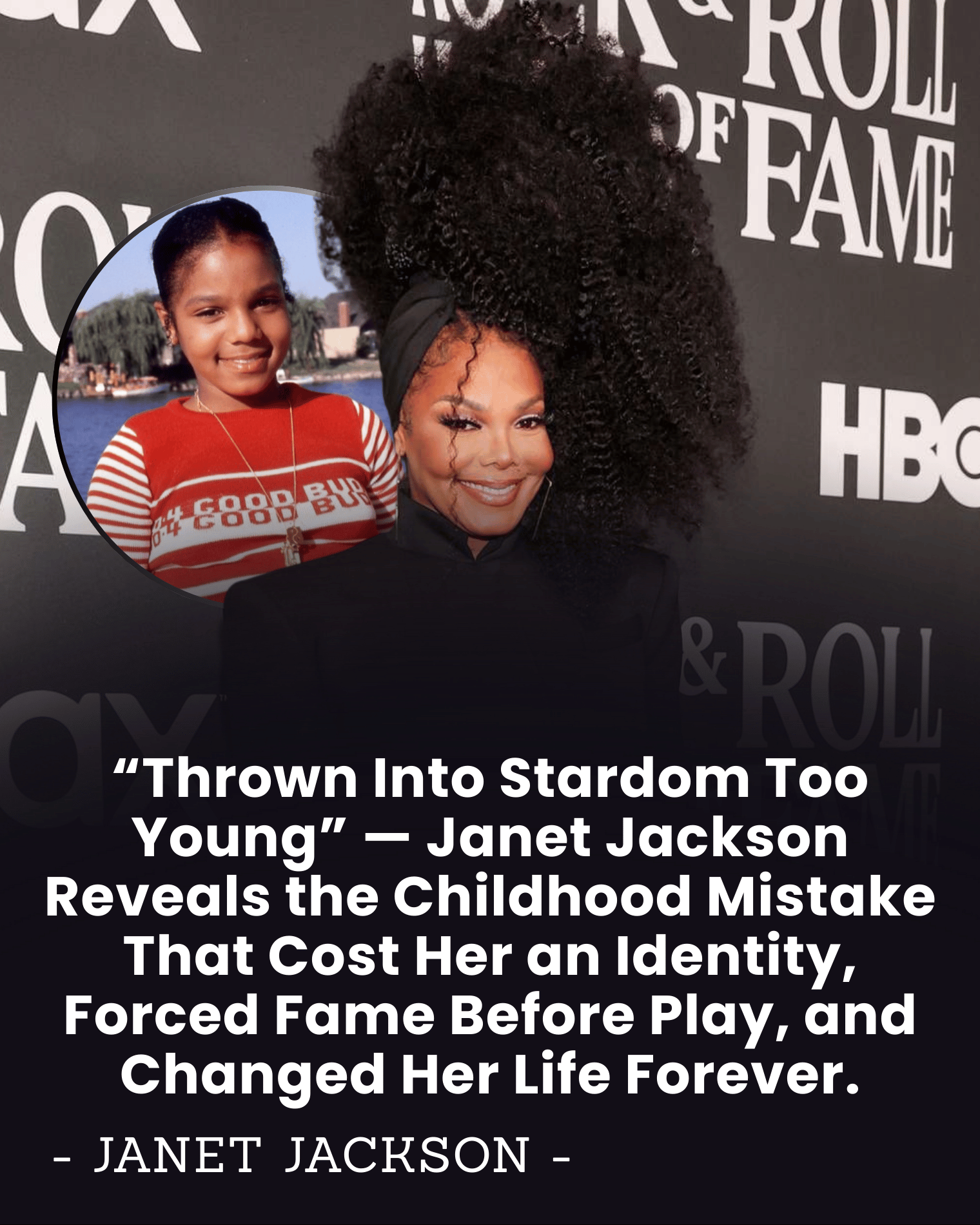 “Thrown Into Stardom Too Young” — Janet Jackson Reveals the Childhood Mistake That Cost Her an Identity, Forced Fame Before Play, and Changed Her Life Forever.