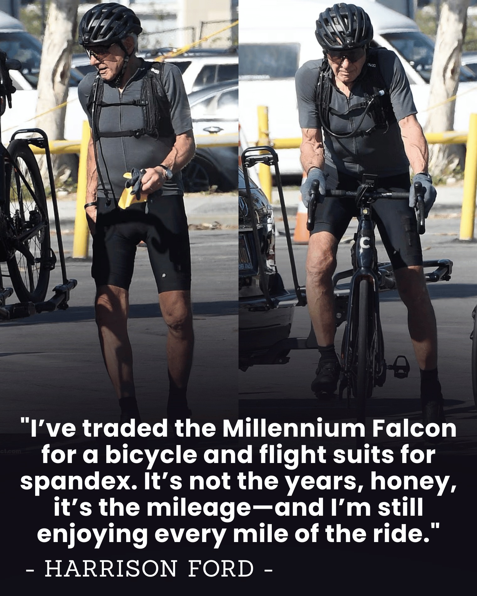 Harrison Ford, 83, Still Sporty as Ever in Spandex Shorts as He Swaps His Plane for a Bicycle