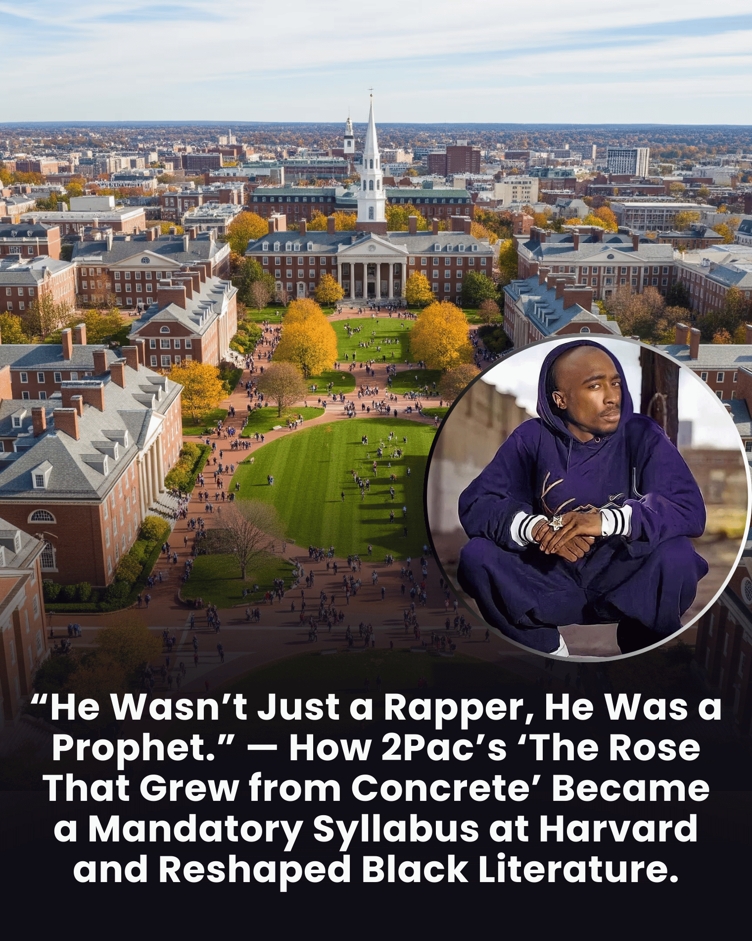 “He Wasn’t Just a Rapper, He Was a Prophet.” — How 2Pac’s ‘The Rose That Grew from Concrete’ Became a Mandatory Syllabus at Harvard and Reshaped Black Literature.