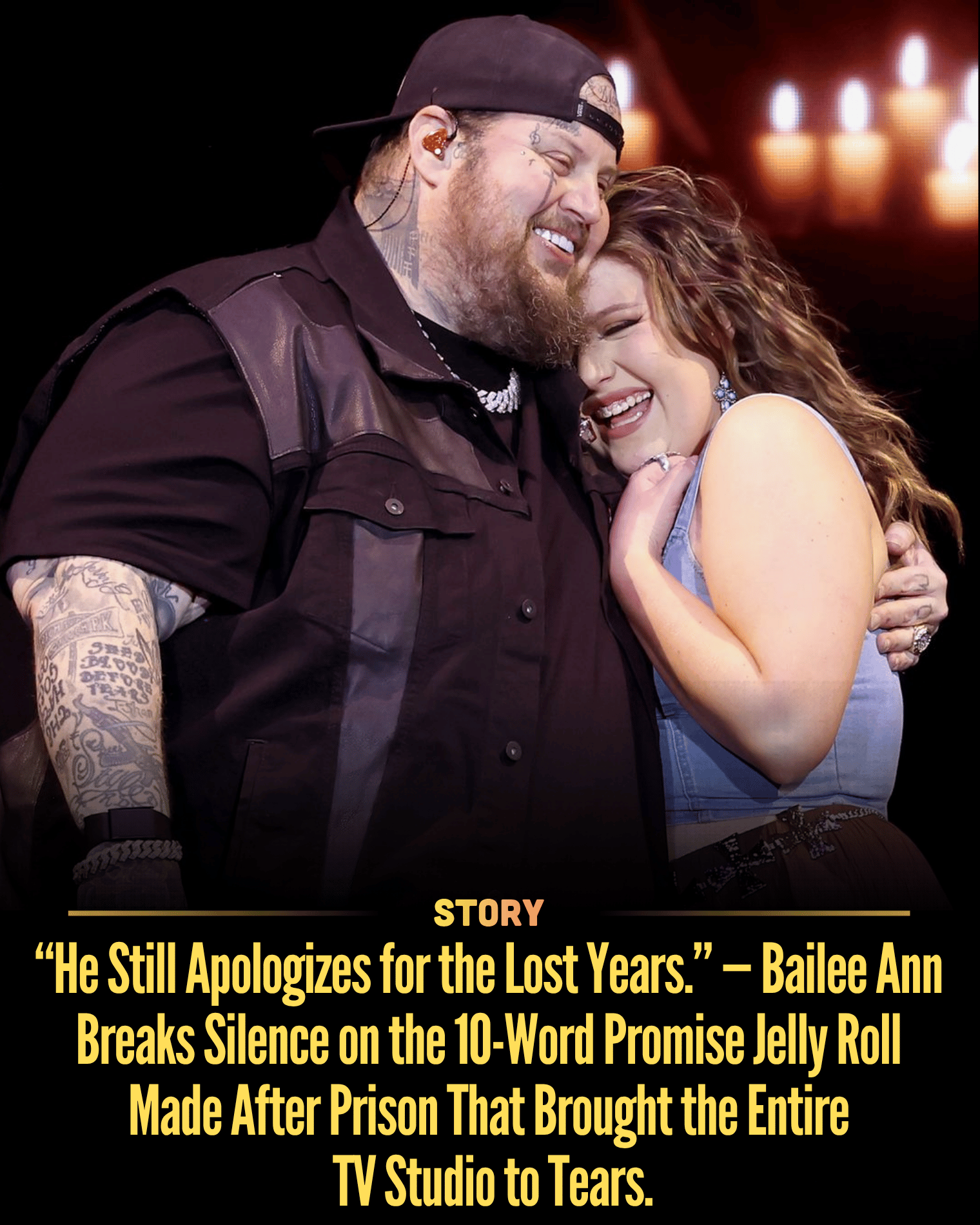 “He Still Apologizes for the Lost Years.” — Bailee Ann Breaks Silence on the 10-Word Promise Jelly Roll Made After Prison That Brought the Entire TV Studio to Tears.