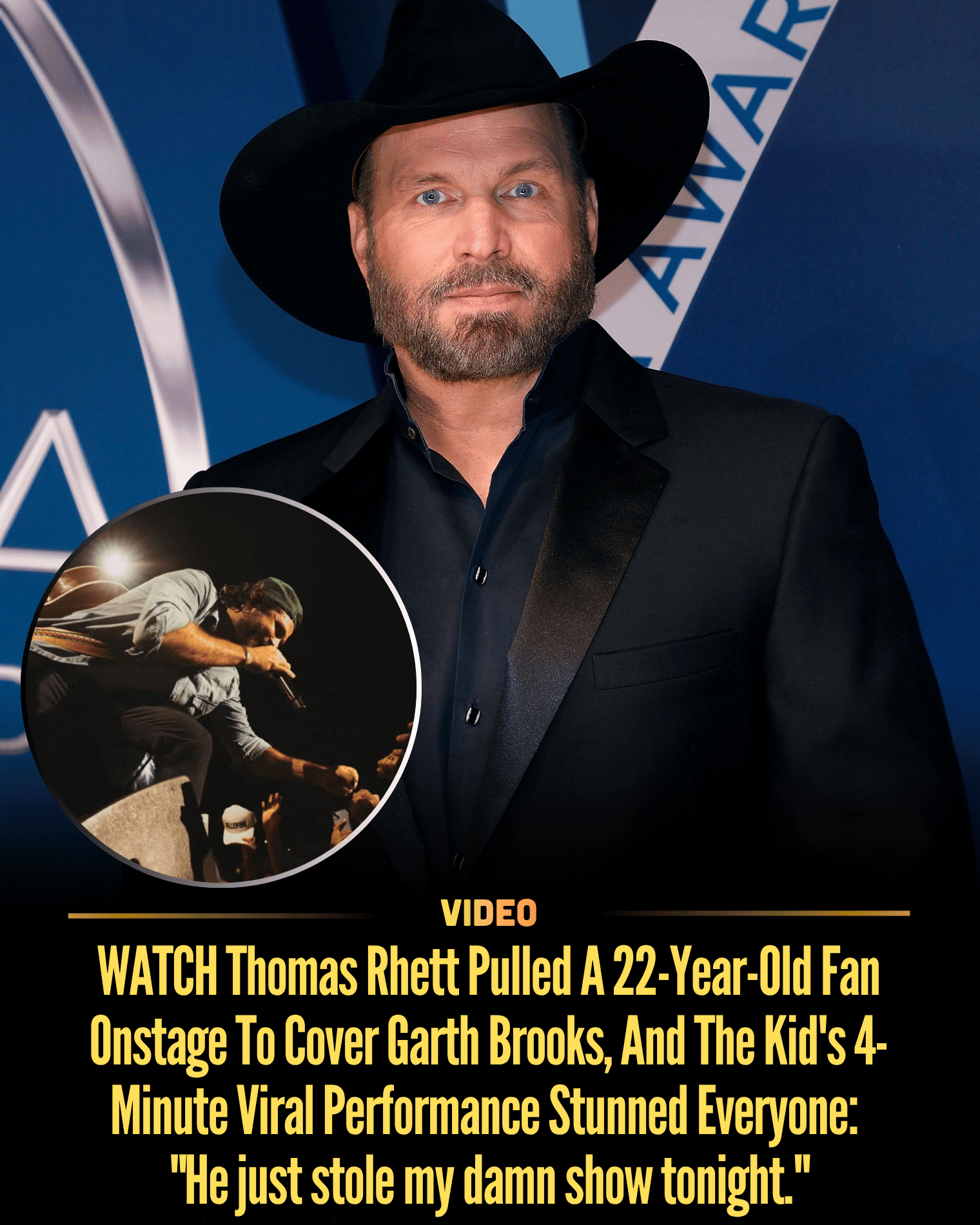 WATCH Thomas Rhett Pulled A 22-Year-Old Fan Onstage To Cover Garth Brooks, And The Kid’s 4-Minute Viral Performance Stunned Everyone: “He just stole my damn show tonight.”