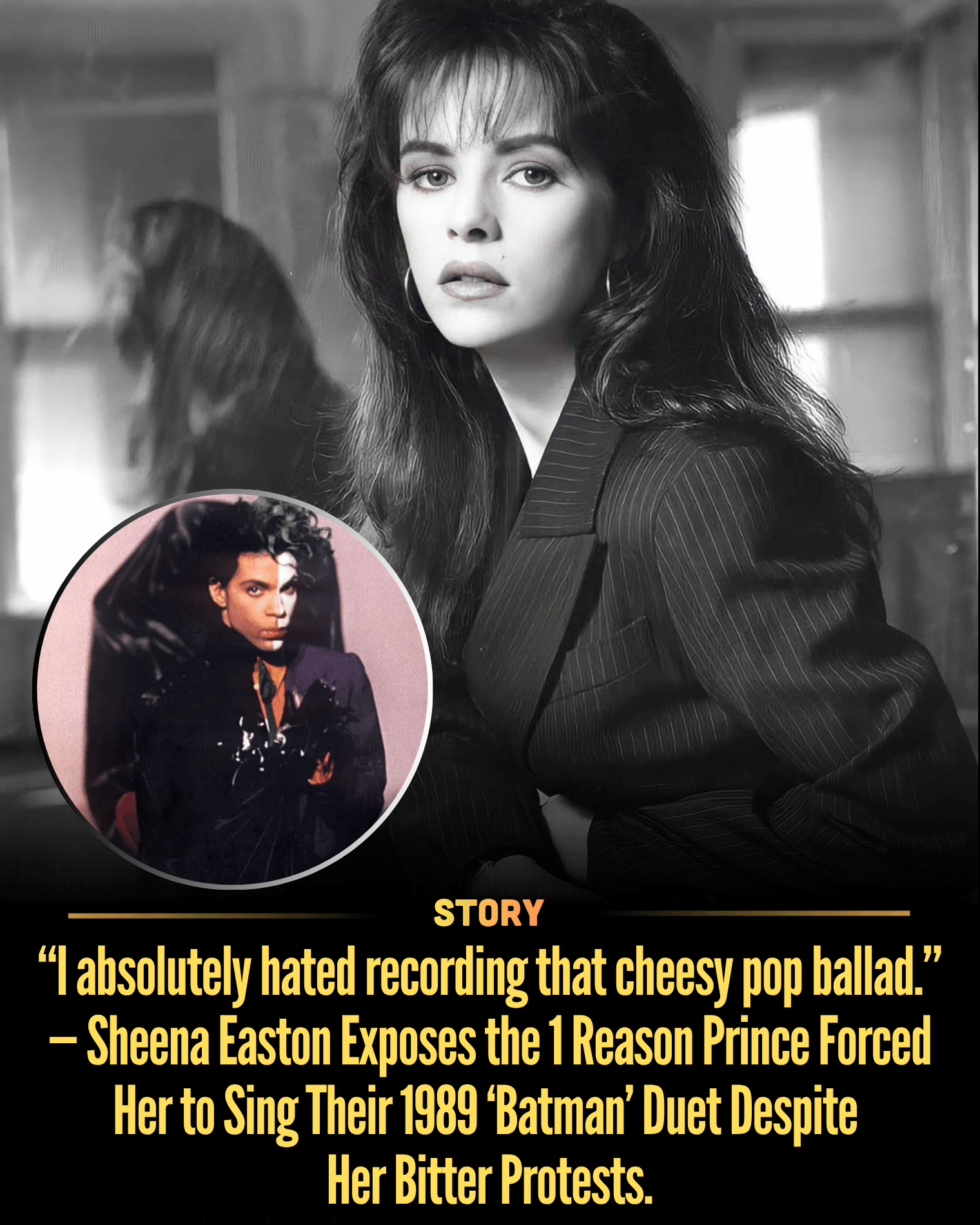“I absolutely hated recording that cheesy pop ballad.” — Sheena Easton Exposes the 1 Reason Prince Forced Her to Sing Their 1989 ‘Batman’ Duet Despite Her Bitter Protests.