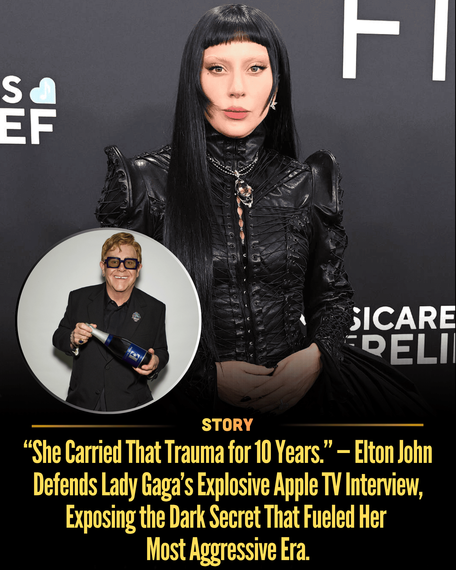 “She Carried That Trauma for 10 Years.” — Elton John Defends Lady Gaga’s Explosive Apple TV Interview, Exposing the Dark Secret That Fueled Her Most Aggressive Era.