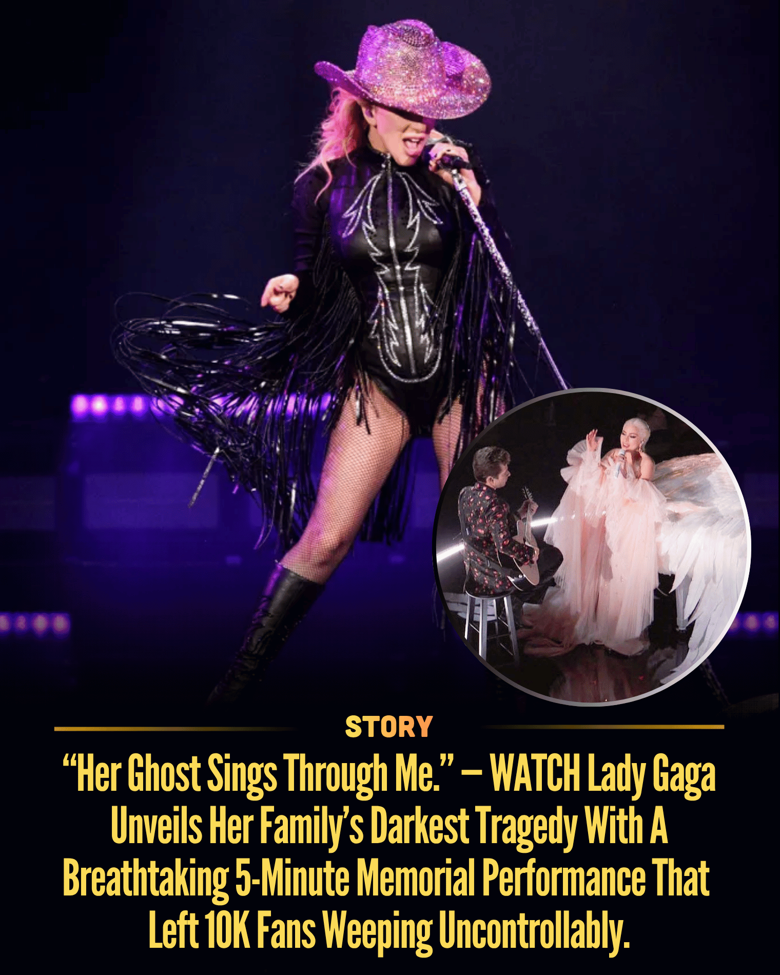 “Her Ghost Sings Through Me.” — WATCH Lady Gaga Unveils Her Family’s Darkest Tragedy With A Breathtaking 5-Minute Memorial Performance That Left 10K Fans Weeping Uncontrollably.