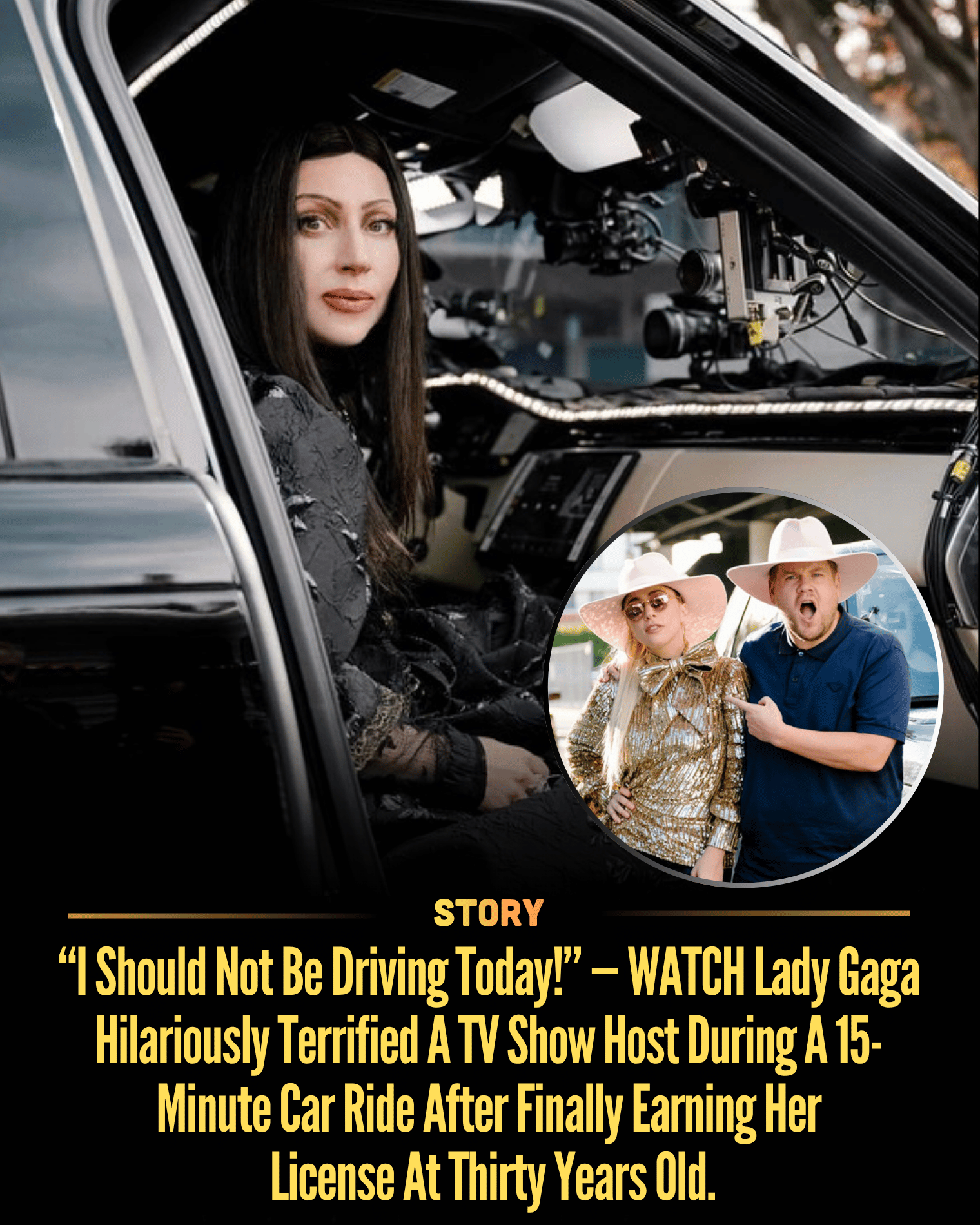 “I Should Not Be Driving Today!” — WATCH Lady Gaga Hilariously Terrified A TV Show Host During A 15-Minute Car Ride After Finally Earning Her License At Thirty Years Old.