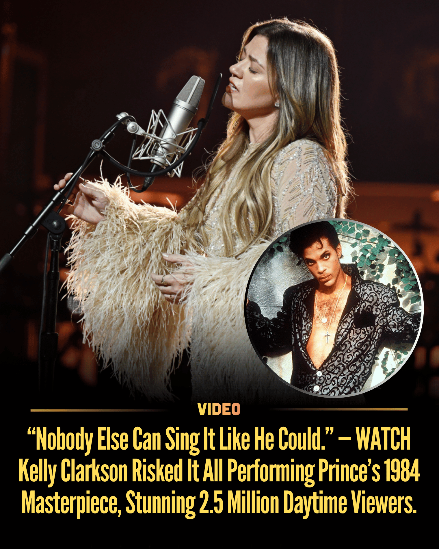 “Nobody Else Can Sing It Like He Could.” — WATCH Kelly Clarkson Risked It All Performing Prince’s 1984 Masterpiece, Stunning 2.5 Million Daytime Viewers.