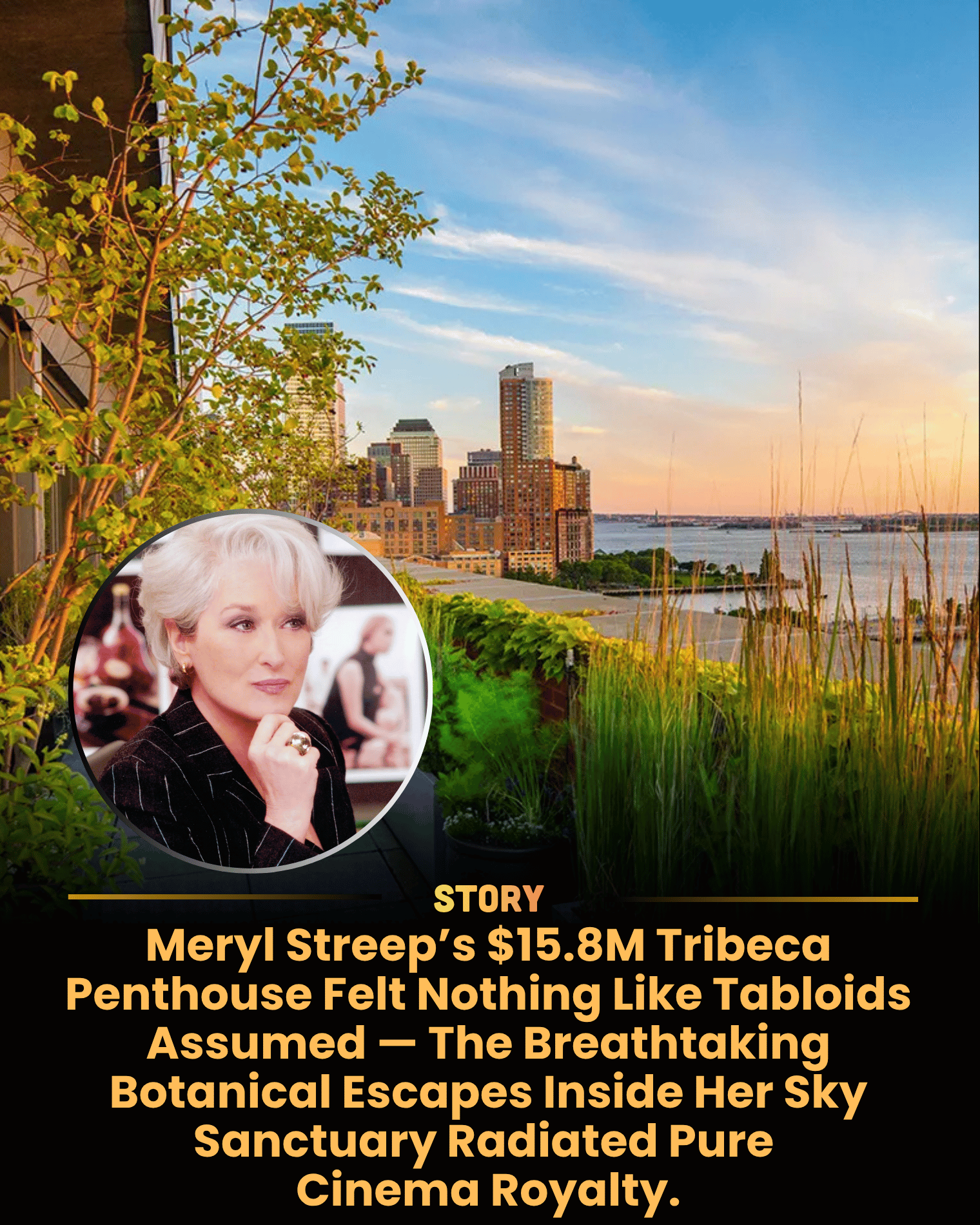 Meryl Streep’s $15.8M Tribeca Penthouse Felt Nothing Like Tabloids Assumed — The Breathtaking Botanical Escapes Inside Her Sky Sanctuary Radiated Pure Cinema Royalty.