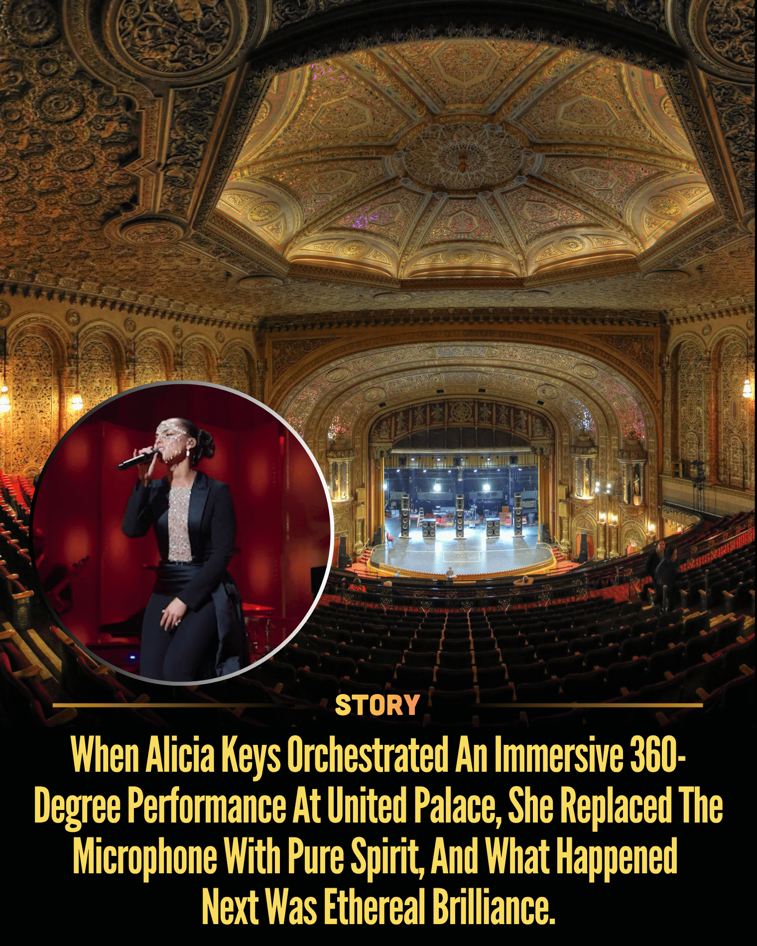 When Alicia Keys Orchestrated An Immersive 360-Degree Performance At United Palace, She Replaced The Microphone With Pure Spirit, And What Happened Next Was Ethereal Brilliance.