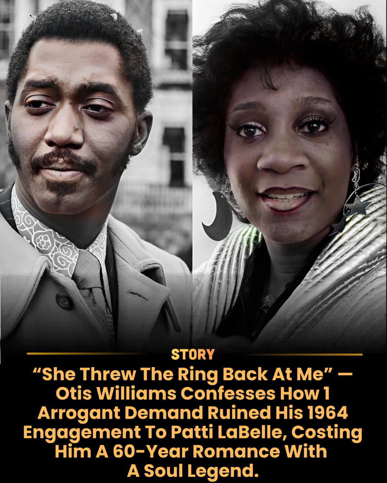 “She Threw The Ring Back At Me” — Otis Williams Confesses How 1 Arrogant Demand Ruined His 1964 Engagement To Patti LaBelle, Costing Him A 60-Year Romance With A Soul Legend.