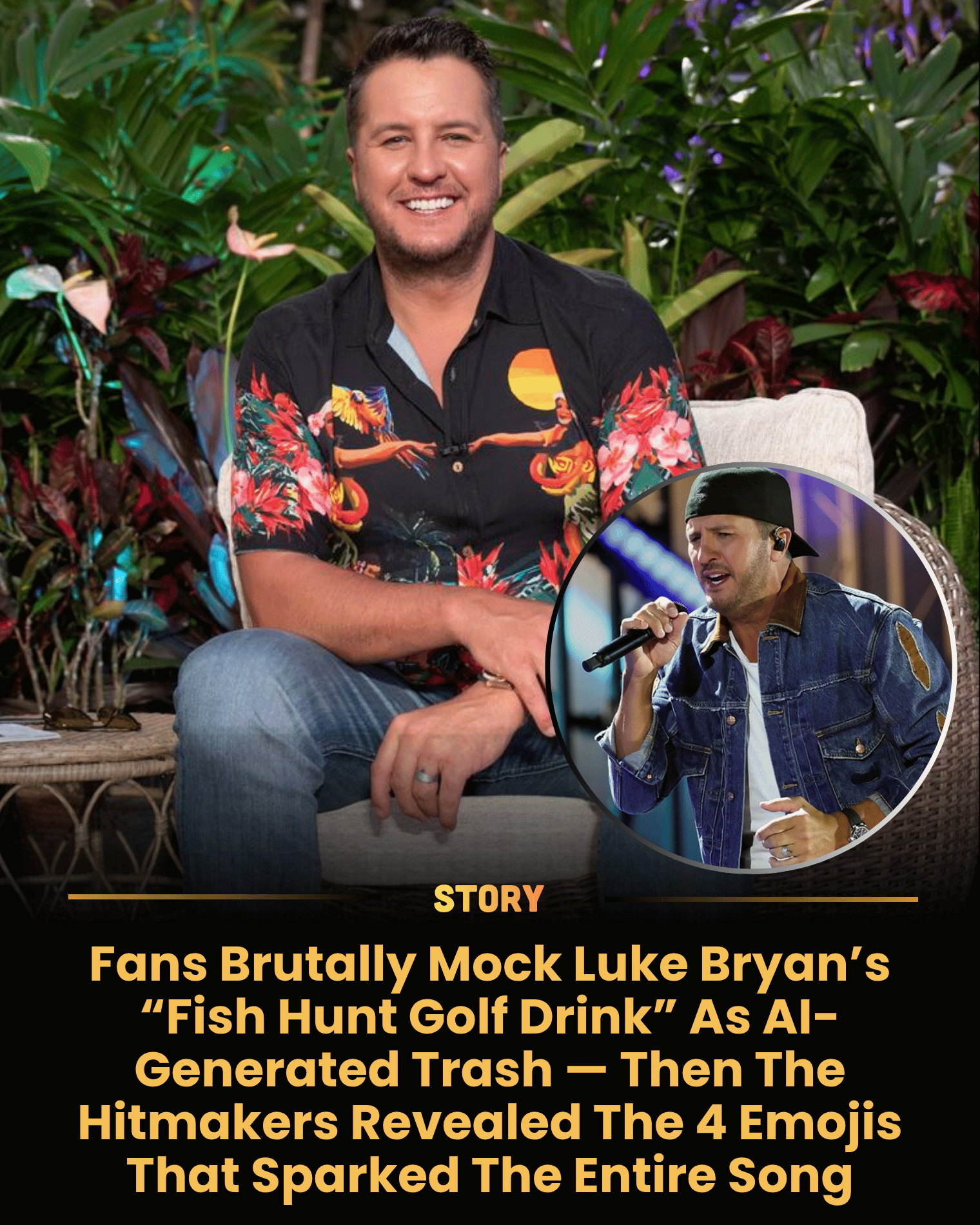 Fans Brutally Mock Luke Bryan’s “Fish Hunt Golf Drink” As AI-Generated Trash — Then The Hitmakers Revealed The 4 Emojis That Sparked The Entire Song
