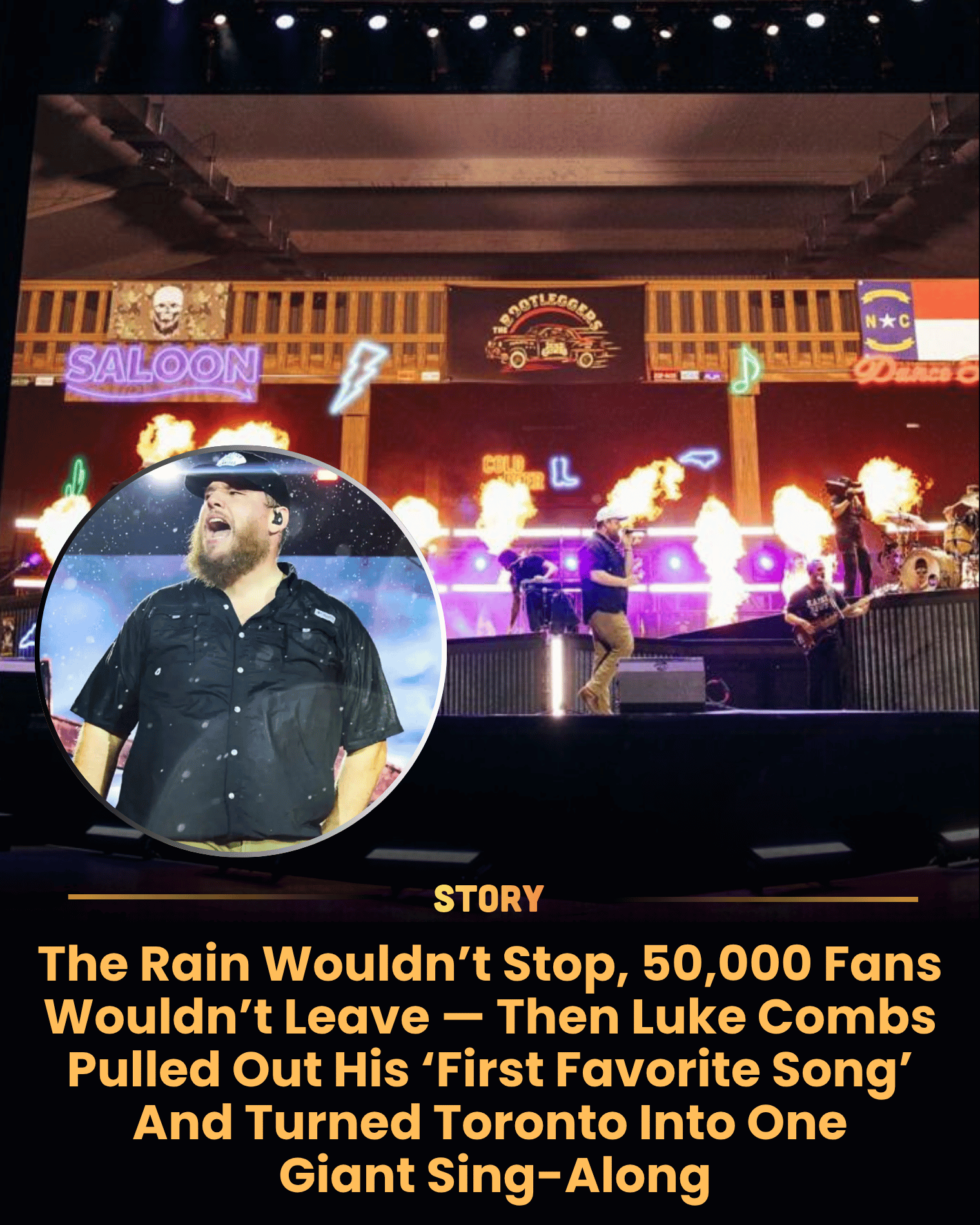 The Rain Wouldn’t Stop, 50,000 Fans Wouldn’t Leave — Then Luke Combs Pulled Out His ‘First Favorite Song’ And Turned Toronto Into One Giant Sing-Along
