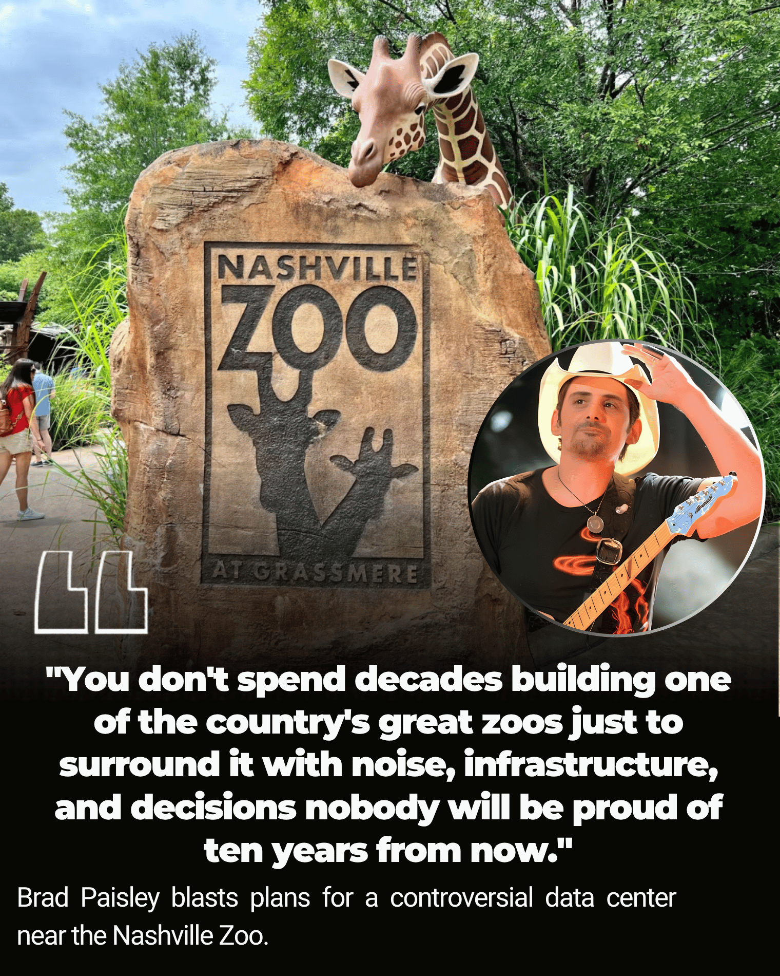 Brad Paisley Sounds Alarm Over Proposed Data Center Near Nashville Zoo