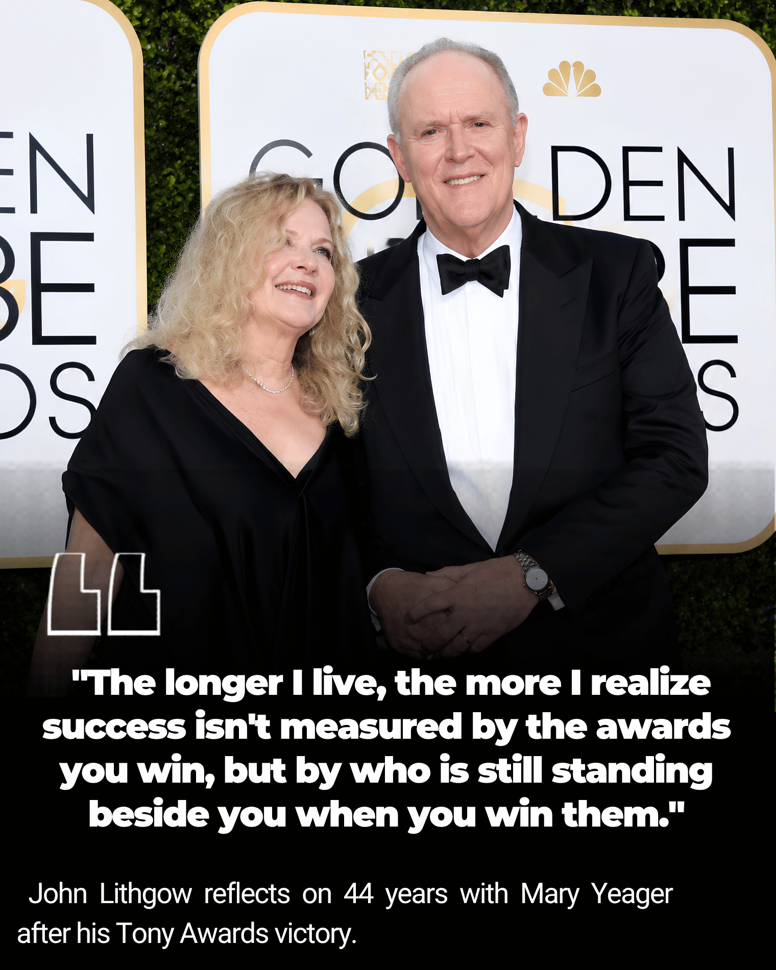 John Lithgow Reflects on 44 Years With Mary Yeager After Tony Awards Victory