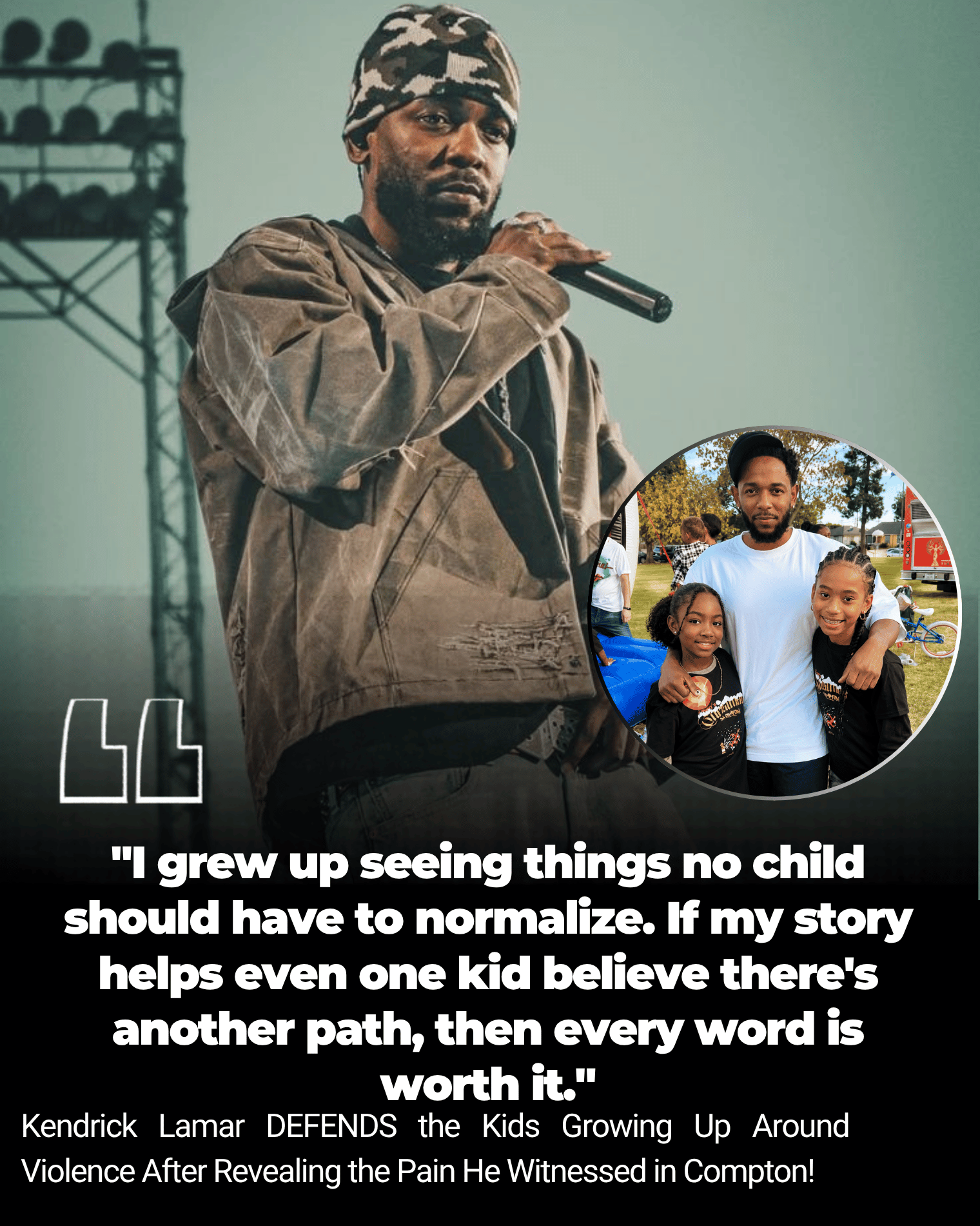 Kendrick Lamar DEFENDS the Kids Growing Up Around Violence After Revealing the Pain He Witnessed in Compton!