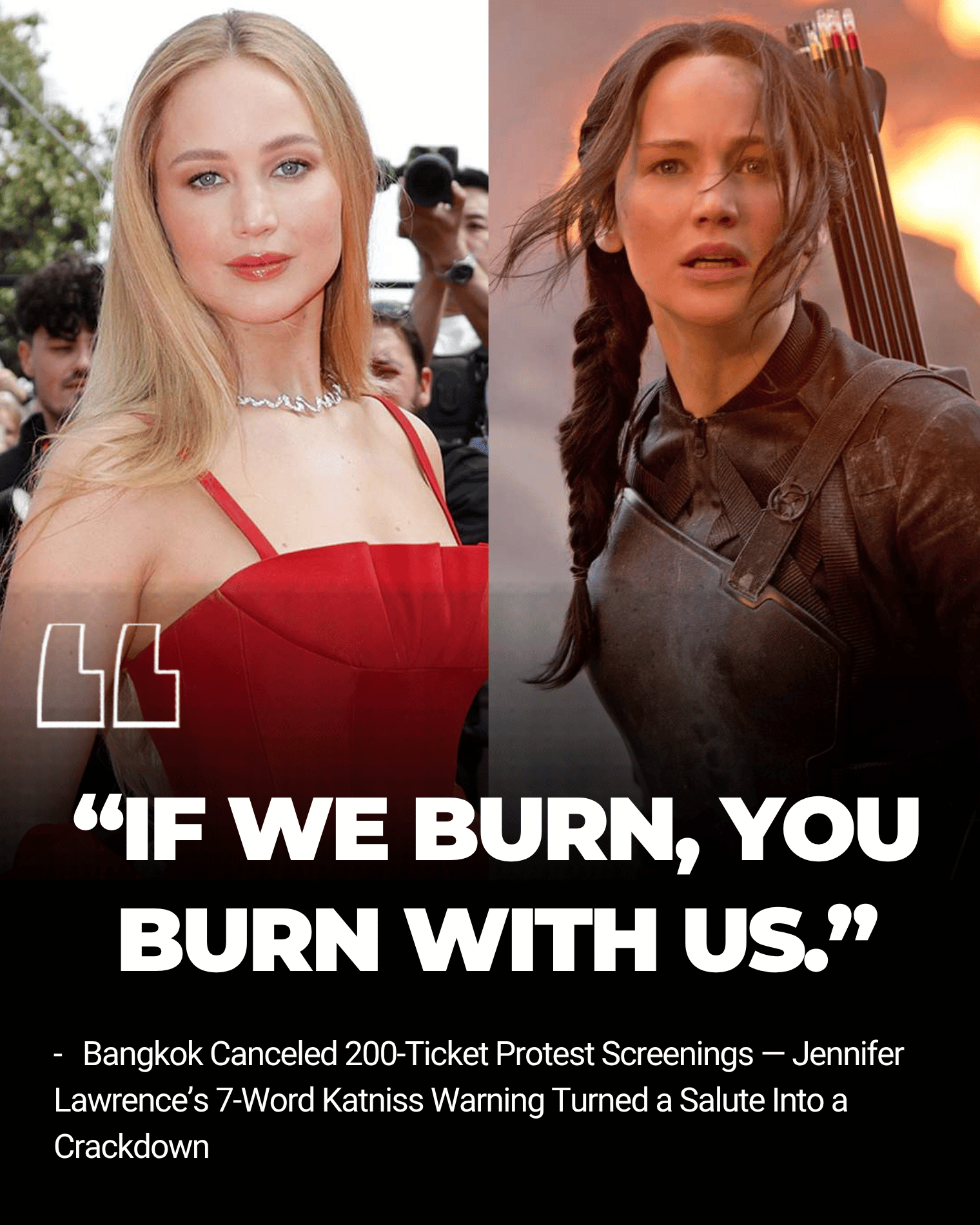 Bangkok Canceled 200-Ticket Protest Screenings — Jennifer Lawrence’s 7-Word Katniss Warning Turned a Salute Into a Crackdown