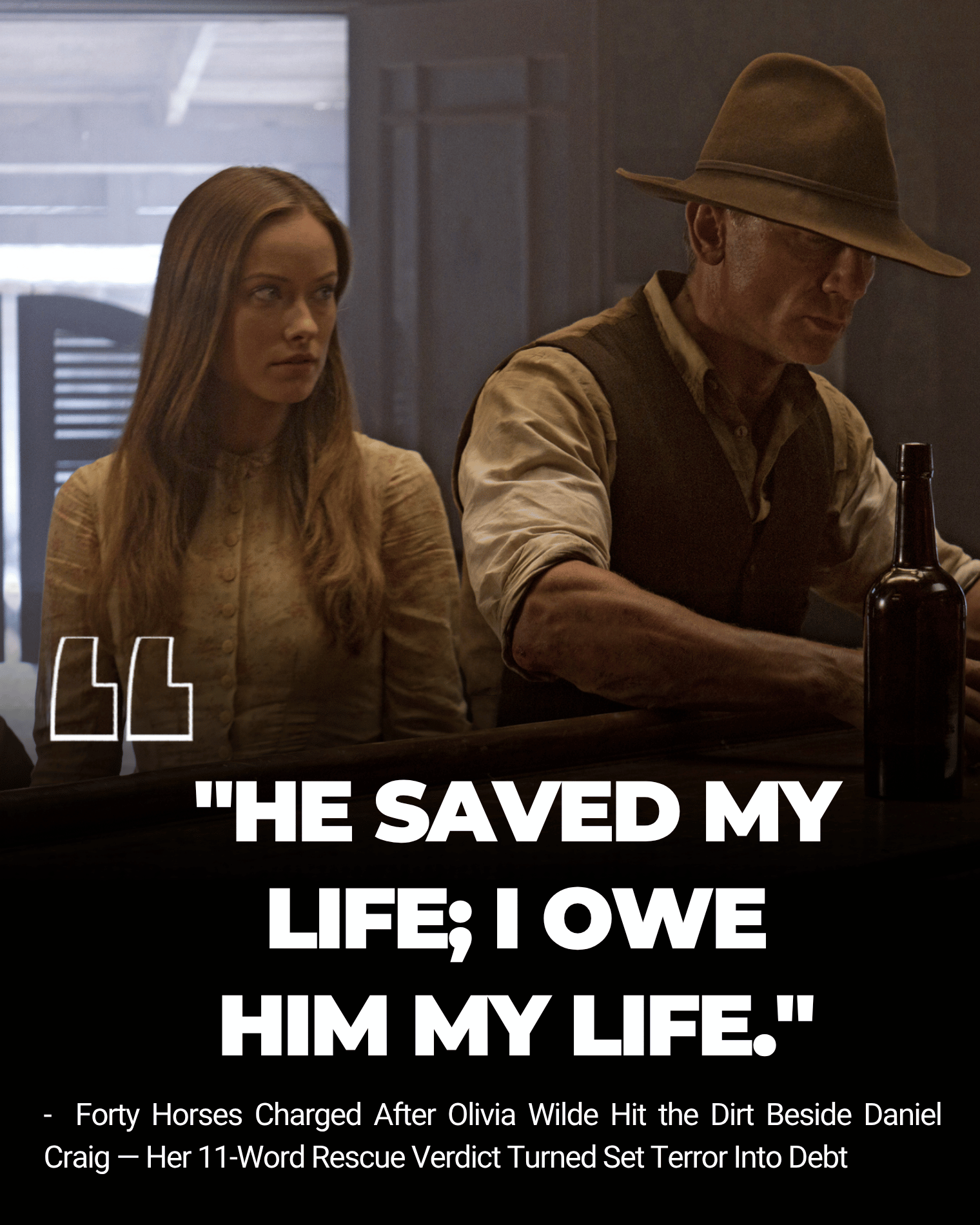 Forty Horses Charged After Olivia Wilde Hit the Dirt Beside Daniel Craig — Her 11-Word Rescue Verdict Turned Set Terror Into Debt Story.